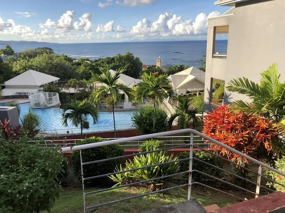 Appartement Studio Harmony-Résidence hôtelière -piscine à débordement-toboggan- superbe vue sur mer-100m de la plage Trinité